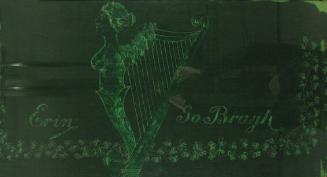 Harp and Shamrocks on Velvet