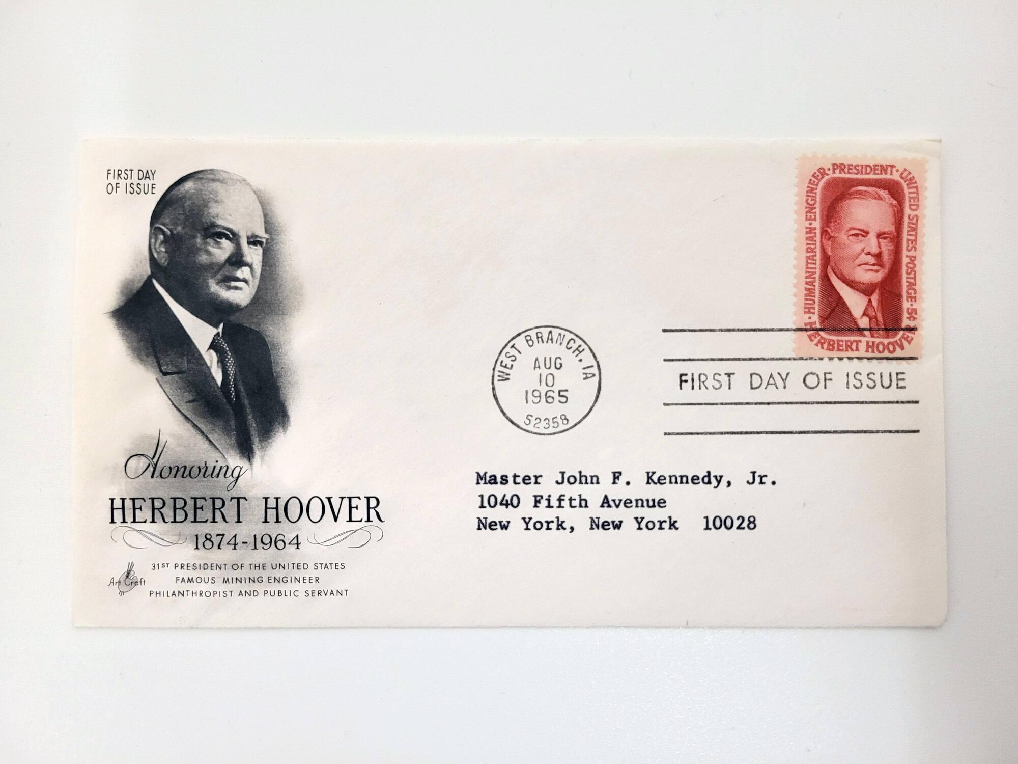 First Day Cover Herbert Hoover All Artifacts The John F. Kennedy
