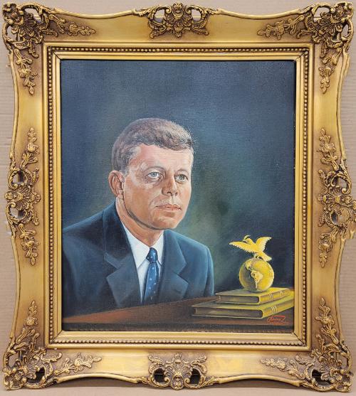 Portrait of John F. Kennedy with Dove