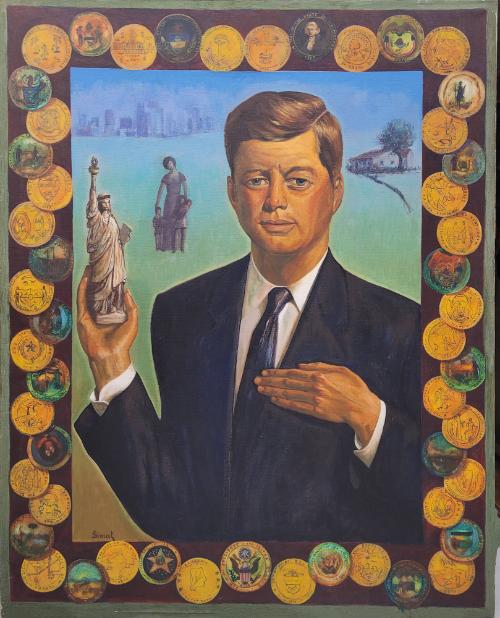 John F. Kennedy and the Statue of Liberty