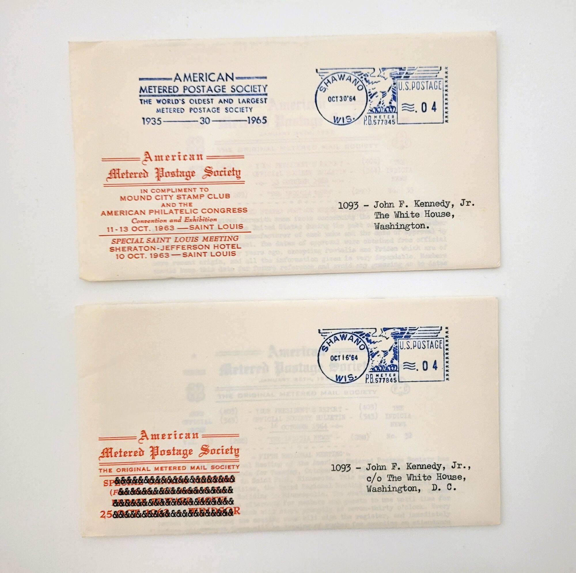 2 First Day Covers Honoring the American Metered Postage Society