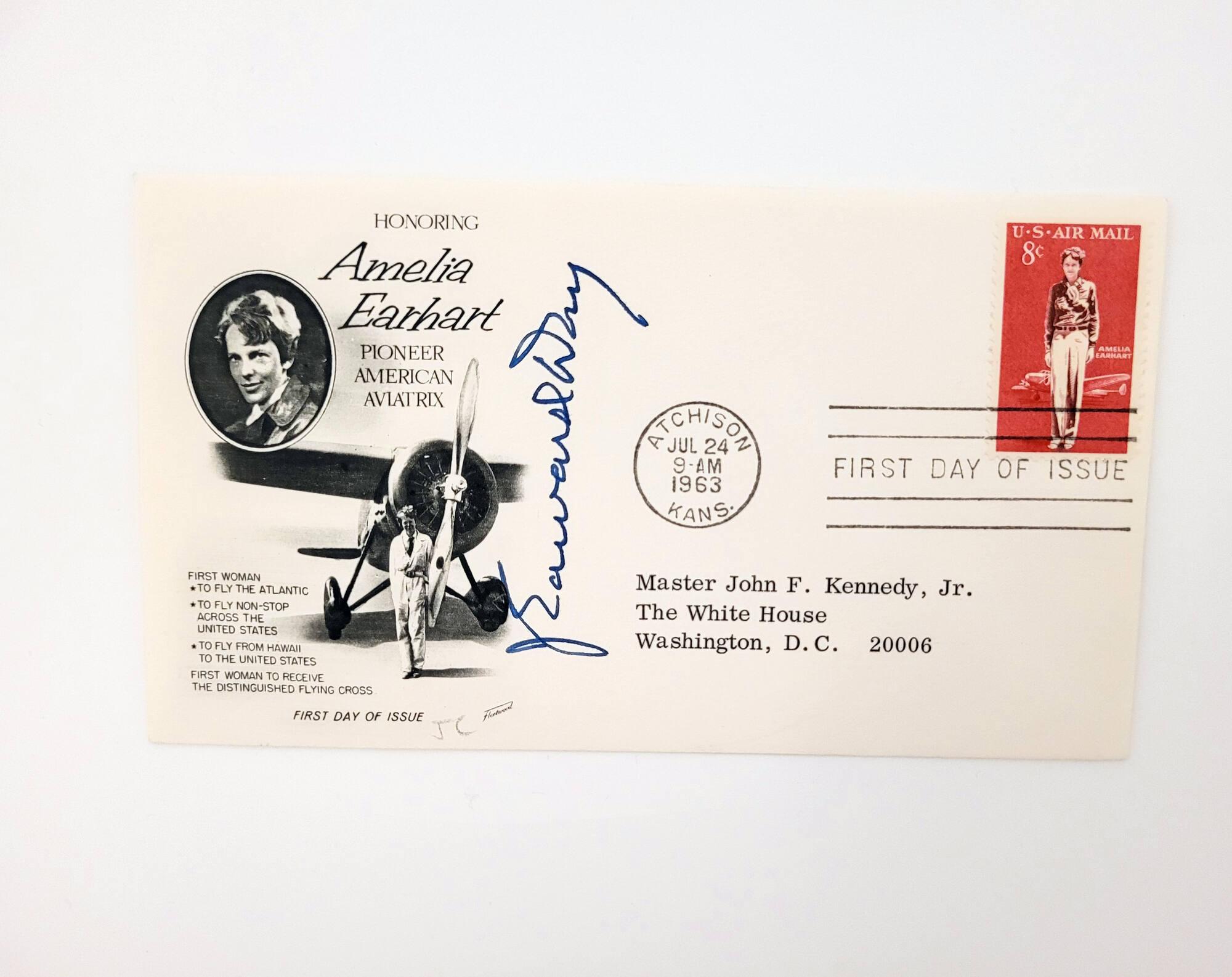 First Day Cover Honoring Amelia Earhart All Artifacts The John F   Full