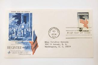 First Day Cover: Register and Vote