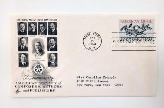 First Day Cover: American Society of Composers, Authors, and Publishers