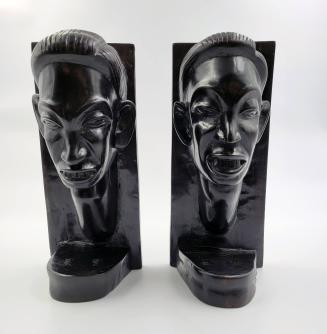 Bookends with Carved Face