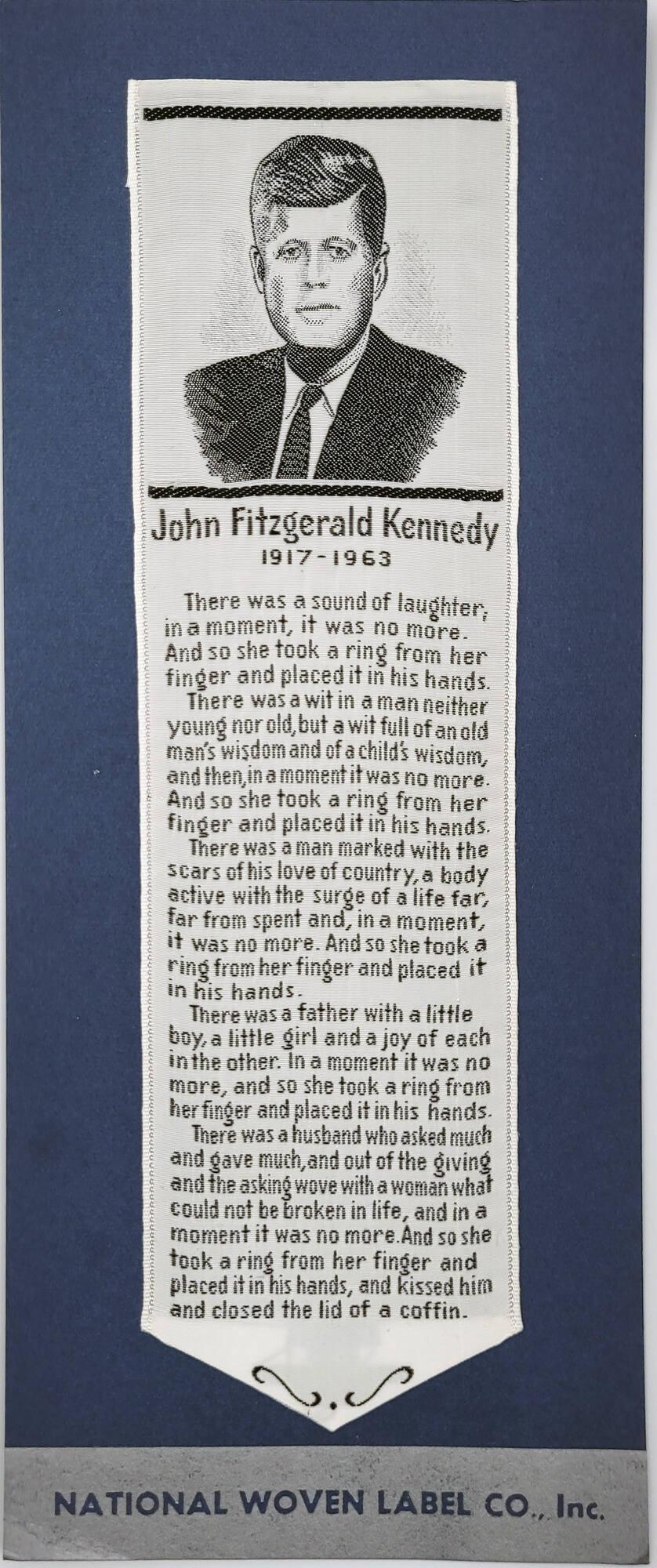 John F. Kennedy Memorial Bookmark – All Artifacts – The John F. Kennedy ...