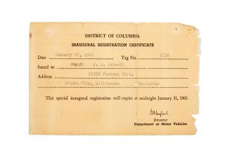 District of Columbia Inaugural Registration Certificate