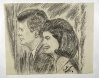 Sketch of John F. Kennedy and Jacqueline Kennedy