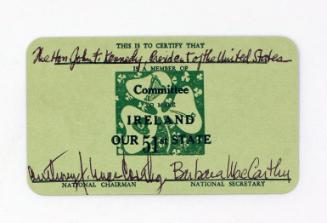 Membership Card for Committee to Make Ireland our 51st State