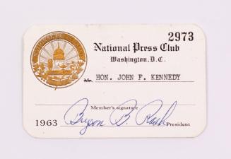 Membership Card for National Press Club