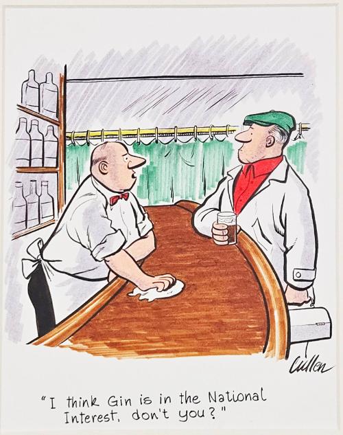 "Gin is in the National Interest" Cartoon
