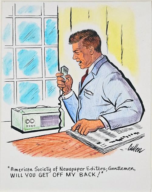 "WILL YOU GET OFF MY BACK!" Cartoon