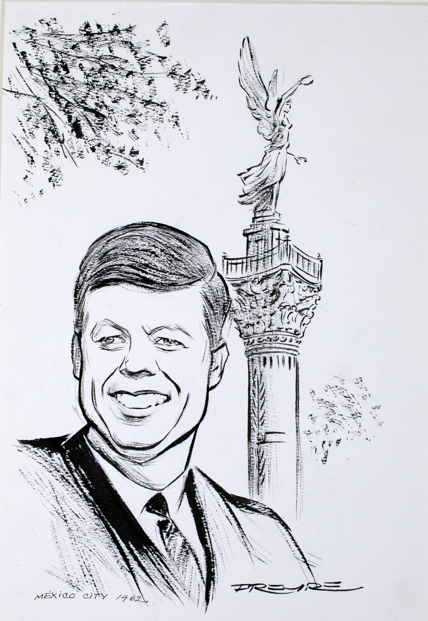 Caricture Drawing of John F. Kennedy in Mexico City – All Artifacts ...