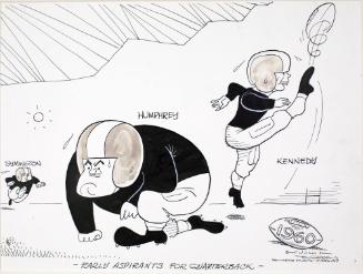 "Early Aspirants For Quarterback" Cartoon