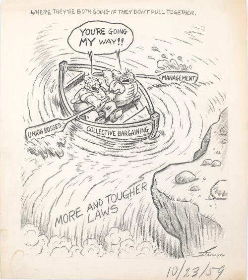 "Where They're Both Going If They Don't Pull Together" Cartoon