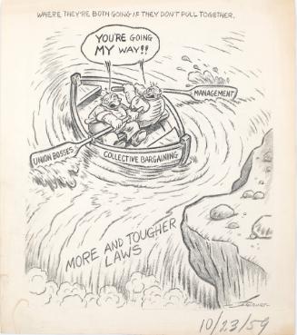 "Where They're Both Going If They Don't Pull Together" Cartoon