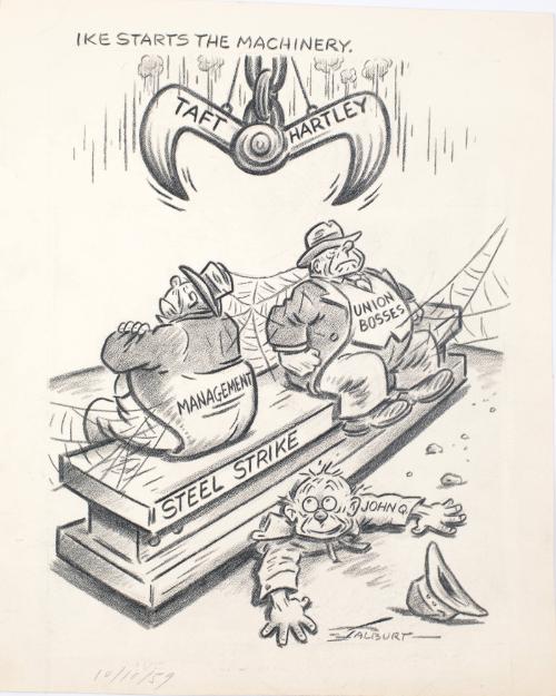 "Ike Starts The Machinery" Cartoon
