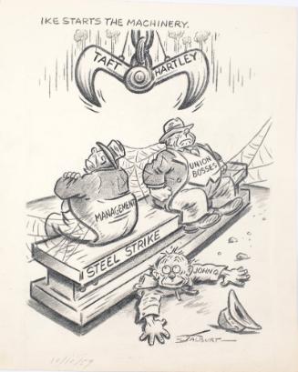 "Ike Starts The Machinery" Cartoon