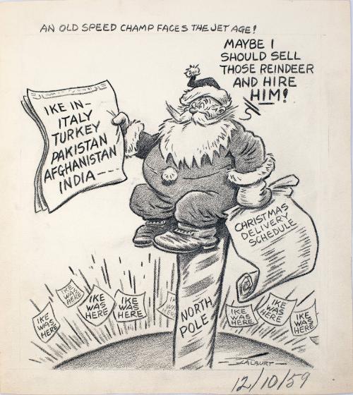 "An Old Speed Champ Faces The Jet Age!" Cartoon