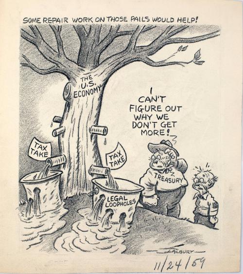 "Some Repair Work On Those Pails Would Help!" Cartoon