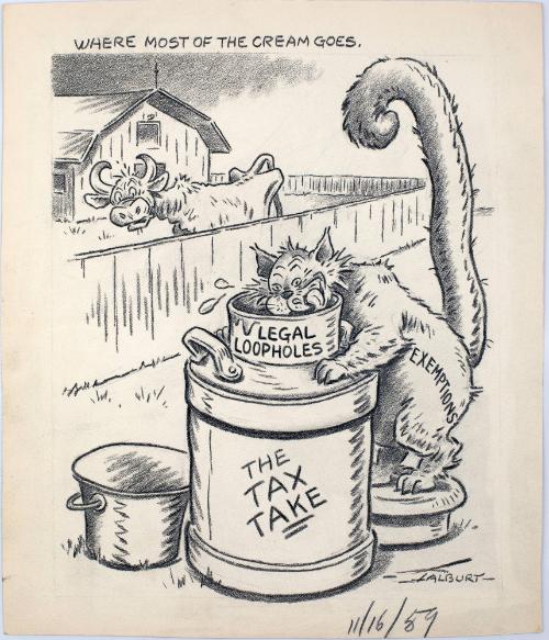 "Where Most Of The Cream Goes." Cartoon
