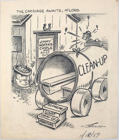 "The Carriage Awaits, M'Lord." Cartoon