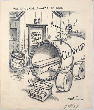 "The Carriage Awaits, M'Lord." Cartoon