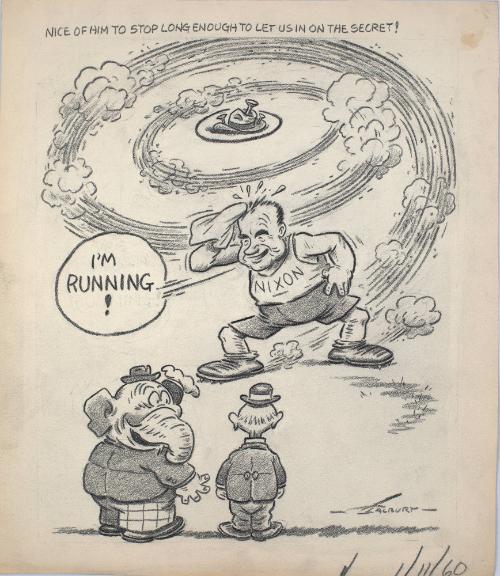"Nice Of Him To Stop Long Enough To Let Us In On The Secret!" Cartoon