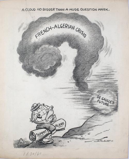 "A Cloud No Bigger Than A Huge Question Mark." Cartoon