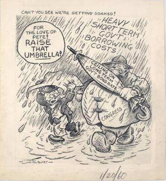 "Can't You See We're Getting Soaked?" Cartoon