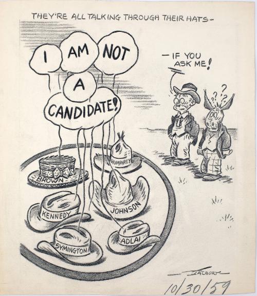 "They're All Talking Through Their Hats"  Cartoon