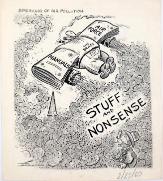 "Speaking Of Air Pollution."  Cartoon