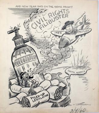 "And Now Tear Gas On The Home Front!" Cartoon