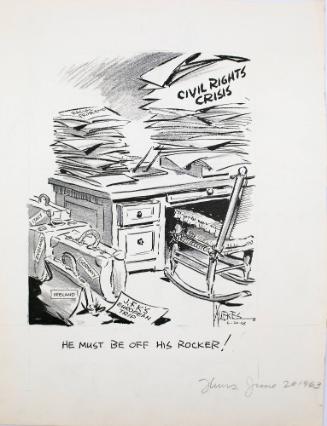 "HE MUST BE OFF HIS ROCKER!" Cartoon