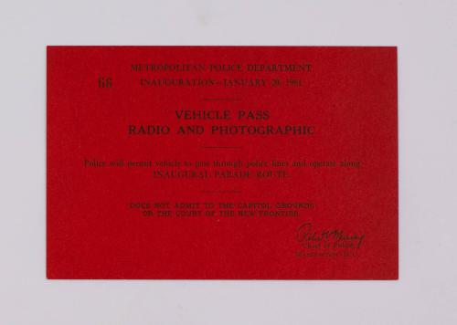 Radio and Photographic Vehicle Pass