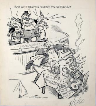 "Just Can't Keep His Mind Off The Floor Show". Cartoon