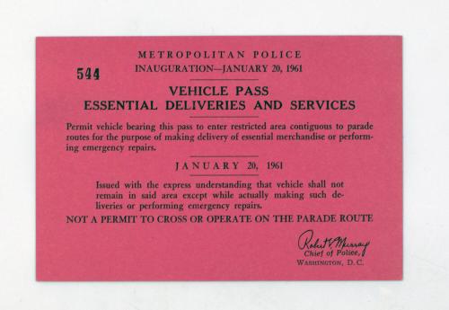 2 Inaugural Vehicle Passes