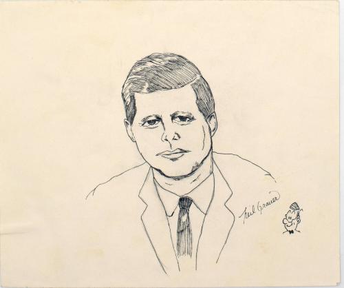 Caricatures Drawing of JFK