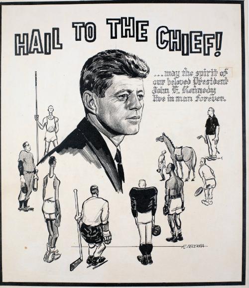 "...May the Spirit of Our Beloved President John F. Kennedy Live in Man Forever" Cartoon