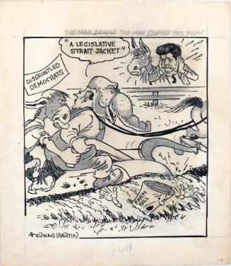 "The Man Behind The Man Behind the Plow" Cartoon