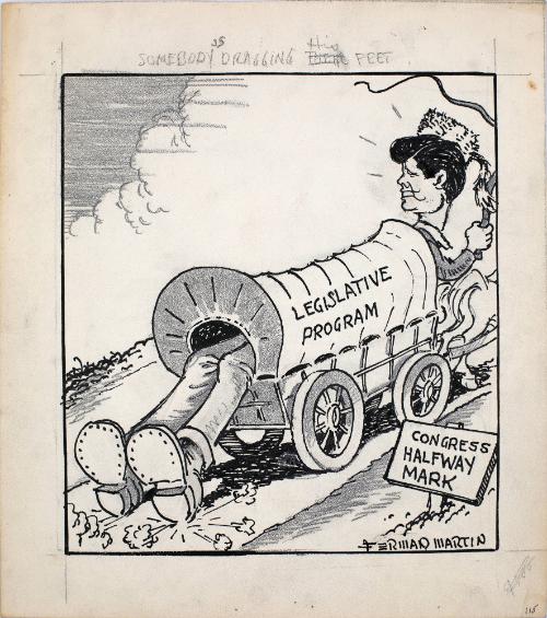 "Somebody is Dragging His Feet" Cartoon