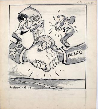 "U.S. Mexico Handshake" Cartoon