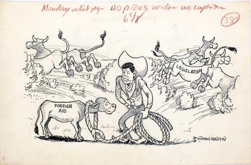 "Foreign Aid Cow" Cartoon
