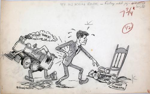 "Off His Aching Back" Cartoon