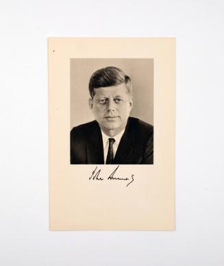 Invitation to the 1961 Presidential Inauguration: Print of John F. Kennedy