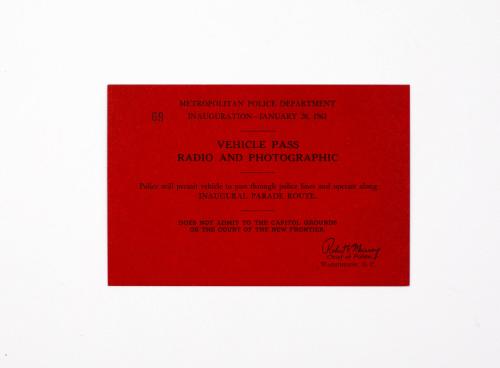 Radio and Photographic Vehicle Pass