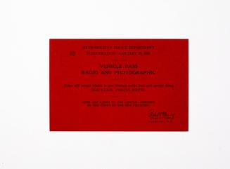 Radio and Photographic Vehicle Pass