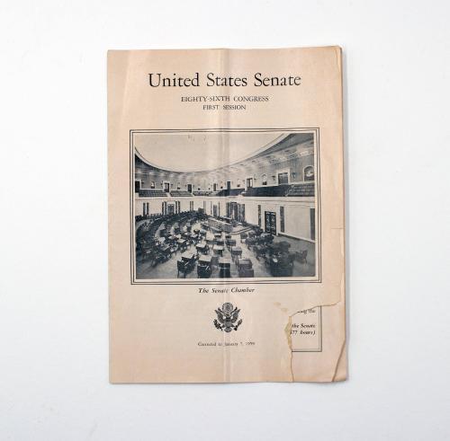 United States Senate Eight-Sixth Congress Program Guide