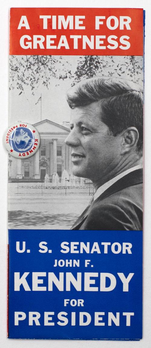 A Time For Greatness John F. Kennedy Campaign Brochure with Campaign Button