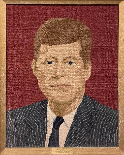 Needlepoint of John F. Kennedy
